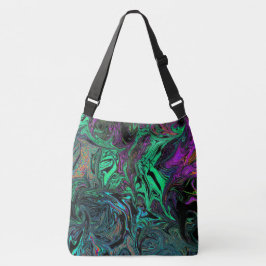 Vloeibaar graffiti groen crossbody tas