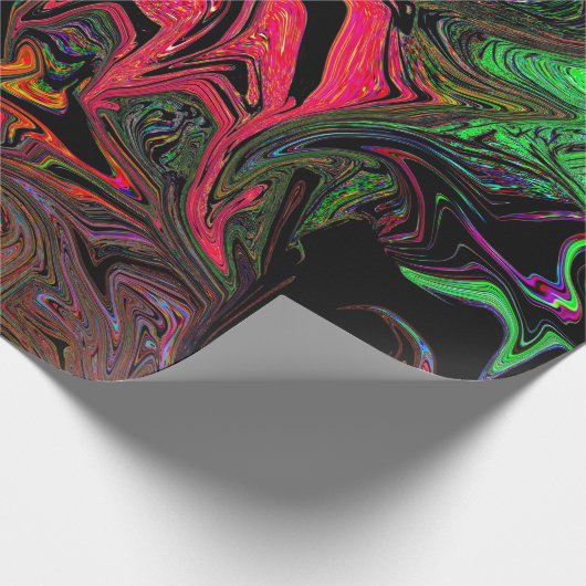 Vloeibaar graffiti rood cadeaupapier (Hoek)