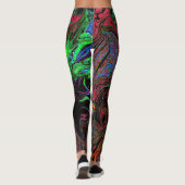 Vloeibaar graffiti rood leggings (Achterkant)