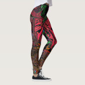 Vloeibaar graffiti rood leggings (Rechts)