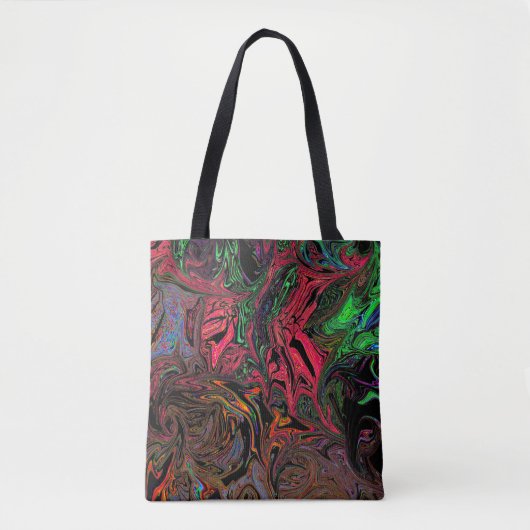 Vloeibaar graffiti rood tote bag (Voorkant)