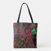 Vloeibaar graffiti rood tote bag (Achterkant)