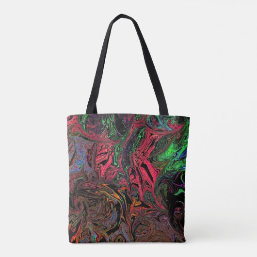 Vloeibaar graffiti rood tote bag (Achterkant)