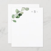 Vloeibaar grijs monogram modern bankierpapier (Voorkant / Achterkant)