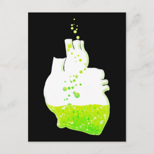 vloeibaar groen anatomisch hart briefkaart