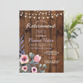 Vloeibaar hout Roze uitnodiging (Staand voorkant)