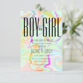 Vloeibaar Iridescent Geslacht onthullen Kaart (Staand voorkant)