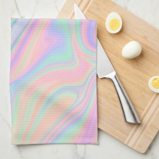 Vloeibaar Iridescent Unicorn kleurenontwerp Theedoek (Quarter Fold)