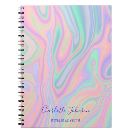 Vloeibaar Iridescent Unicorn Kleurontwerp + Tekst Notitieboek (Voorkant)