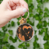 Vloeibaar koperhart sleutelhanger (Hand)
