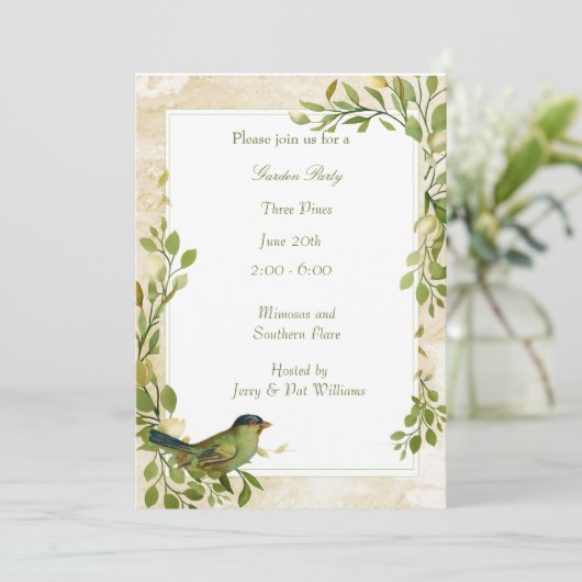 Vloeibaar Lijst Tuinpartij Save The Date (Staand voorkant)