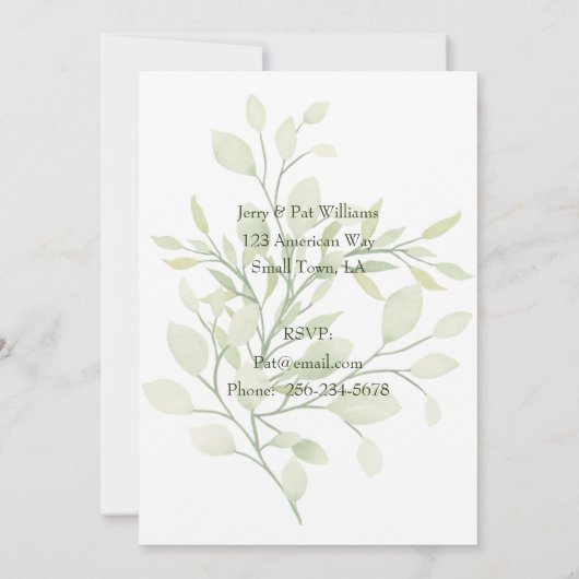 Vloeibaar Lijst Tuinpartij Save The Date (Achterkant)