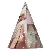 Vloeibaar marmer: abstracte achtergrond, gouden gl feesthoedjes (Achterkant)