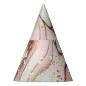 Vloeibaar marmer: abstracte achtergrond, gouden gl feesthoedjes (Links)