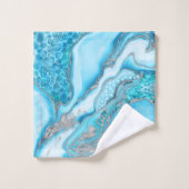 Vloeibaar marmer - Blauw kwarts en edelstenen Bad Handdoek (Wasdoekje)