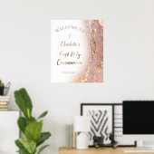 Vloeibaar marmer | Eerste communie welkomstbord Poster (Thuiskantoor)