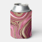 Vloeibaar marmer: goudrood Abstract. Blikjeskoeler (Blikje Voorkant)