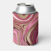 Vloeibaar marmer: goudrood Abstract. Blikjeskoeler (Blikje Achterkant)