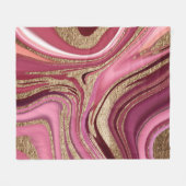 Vloeibaar marmer: goudrood Abstract. Fleece Deken (Voorkant (Horizontaal))