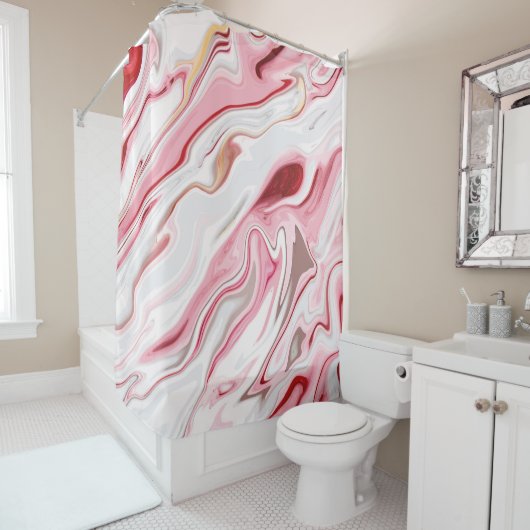 Vloeibaar marmer ontwerp, kleurrijk marmerend su douchegordijn (In situ)