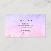 vloeibaar marmer paars roze geel visitekaartje (Achterkant)