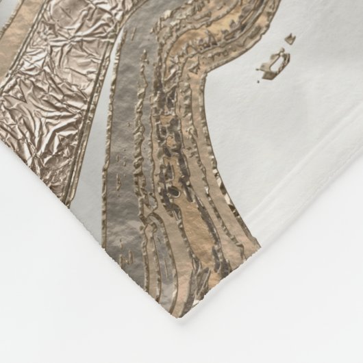 Vloeibaar marmer - parels en goud fleece deken (Hoek)