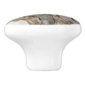 Vloeibaar marmer - parels en goud keramische knop (Zijkant)