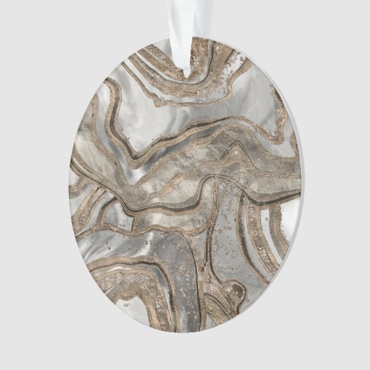 Vloeibaar marmer - parels en goud ornament (voorkant)