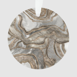 Vloeibaar marmer - parels en goud ornament