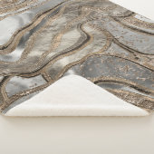 Vloeibaar marmer - parels en goud sherpa deken (3/4)