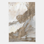 Vloeibaar marmer - parels en goud theedoek (Verticaal)