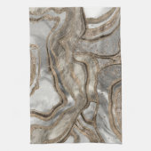Vloeibaar marmer - parels en goud theedoek (Verticaal)