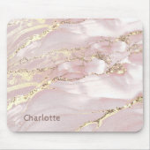 Vloeibaar marmer roze goud muismat (Voorkant)