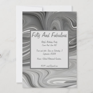 Vloeibaar marmer Vijftig en Fabulous Verjaardag Kaart