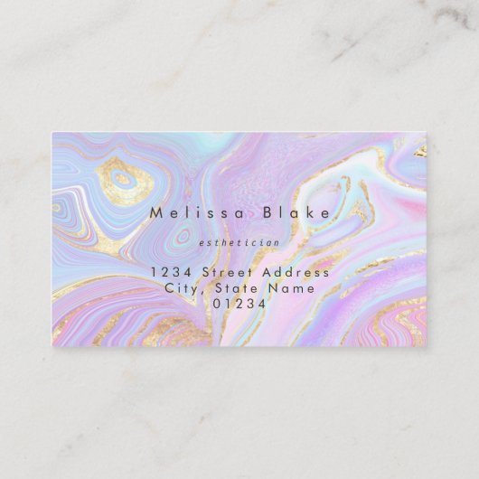 vloeibaar marmer visitekaartje (Achterkant)