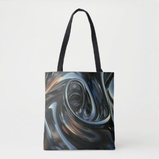 vloeibaar metallisch werveling tote bag