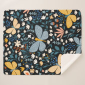 Vloeibaar naadloos patroon met vlinders, hand dr sherpa deken (Voorkant (horizontaal))