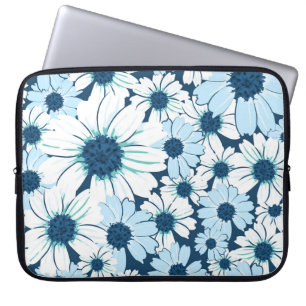 Vloeibaar naadloos patroon/patroon van bloemtextie laptop sleeve