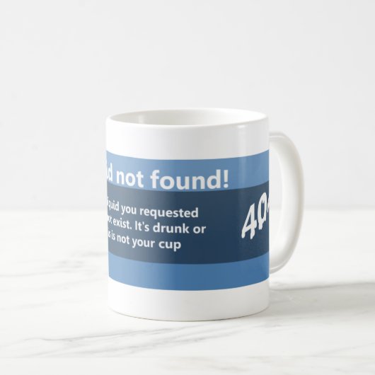 Vloeibaar niet gevonden 404 koffiemok (Voorkant rechts)