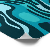 Vloeibaar ontwerp met vloeiende blauwe en aquavorm poster (Hoek)