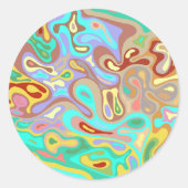 Vloeibaar oppervlak 12 ronde sticker (Voorkant)