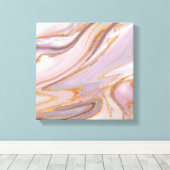 Vloeibaar Roos Marmer en goud Canvas Afdruk (Insitu (Houten vloer))