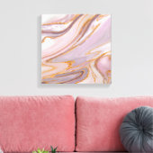 Vloeibaar Roos Marmer en goud Canvas Afdruk (Insitu (Woonkamer))