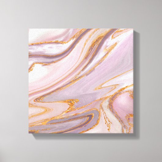 Vloeibaar Roos Marmer en goud Canvas Afdruk (Voorkant)