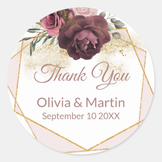 Vloeibaar Roos Ronde Sticker (Voorkant)