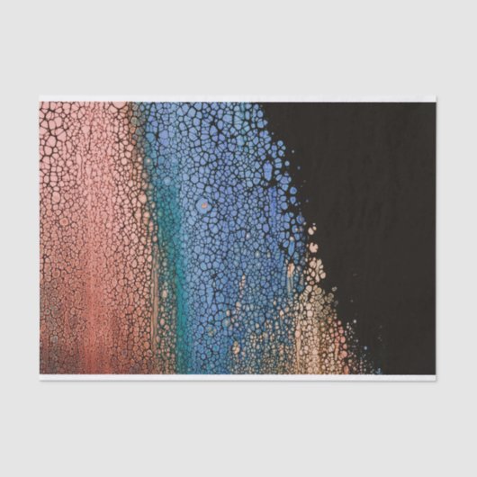 Vloeibaar schilderen in roos goud en blauw tissuepapier (Voorkant)