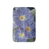 Vloeibaar slipbadmat met blauwe bloemfoto badmat (Voorkant Verticaal)