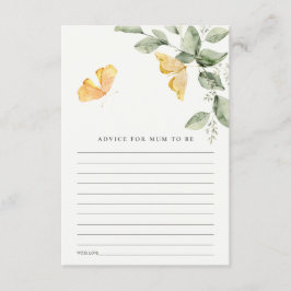 Vloeibaar vlinderadvies voor Baby shower Informatiekaartje