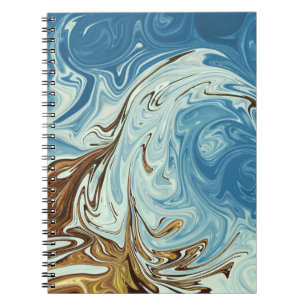 Vloeibaar vloeibaar abstract patroon notitieboek