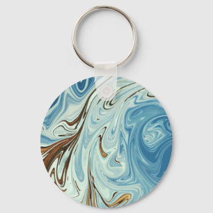 Vloeibaar vloeibaar abstract patroon sleutelhanger